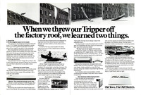 Sometimes canoe manufacturers went to extreme lengths to tout the quality of their synthetic canoes. In this case, Old Town dropped a Tripper model off of the roof of its plant in Old Town, Maine, to show it could take a punch and more-or-less snap right back to straight again.