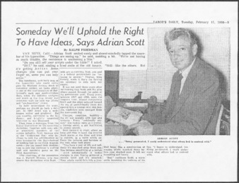 Interview with Scott, Labor’s Daily, 1957