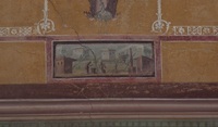 Fig. 1.46. Room 8, east wall niche, landscape painting on upper right, workshop B. Photo: P. Bardagjy.