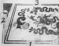 Figure 32.a Ostia, II, iv, 2. Terme di Nettuno, room A, overhead view, doorways marked.