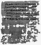 Receipt for φόρετρον-tax; Arsinoite, 162 CE. Black and white image of a piece of papyrus with writing on it.