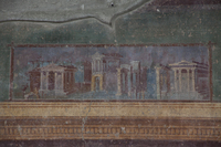 Fig. 1.45. Atrium 5, west wall, detail landscape panel painting, workshop B. Photo: P. Bardagjy.