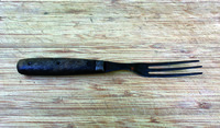 Color photograph of a fork with three tines.