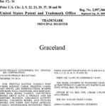 Trademark application for use of “Graceland” on printed matter.