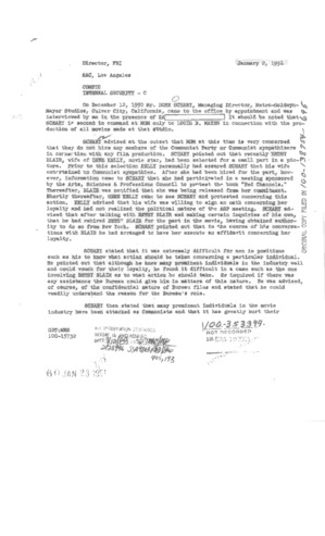 DS FBI File, January 2, 1951