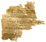 Fragment of a papyrus containing writing exercises in Greek.
