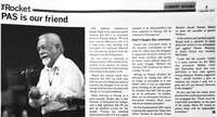 A scan of an article titled “PAS Is Our Friend,” which is an example of a “Positive Rival” article published in The Rocket