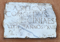 Fig. 3. Columbarium tablet of.Asticus comoedus; Rome, first century BCE or CE; American Academy in Rome.