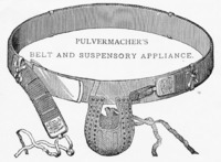 The early Pulvermacher belt. "Pulvermacher's Belt and Suspensory Appliance," 26, ephemera collection. Courtesy of the Bakken Library and Museum of Electricity in Life, Minneapolis.