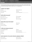 English language version of the Bosniak Identity Research Survey Questionnaire booklet generated specifically for this study with a focus on topics relating to the participants’ perceptions about their group and Bosniak identity. The 14-page booklet begins with the heading and an explanation of the purpose of the study, confidentiality protocols, and the researcher’s contact information. Each of the following pages of the questionnaire relates to different aspects of Bosnian Muslim groupness. The booklet ends with questions about the participant’s demographic information. The survey was designed to collect the maximum amount of information about the group, however, the discussion and data description provided in the book is limited only to the questions used for this inquiry. Memory.