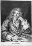 Jean-Baptiste Poquelin de Molière. François-Bernard Lepicié in 1734 engraved this portrait as a frontispiece for the four-volume luxury edition of Oeuvres complètes de Molière, loosely based on a portrait by Charles Coypel, in turn based on a Nicolas Mignard portrait painted in Avignon in 1658. It is reproduced here from the BN, Département des Éstampes, AA3 Mignard.