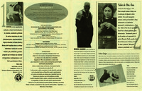 Visual image and profile of 1994 Rompeforma program with performance dates, performers, brief biographies of participants, and credits.