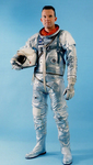 Fig. 8. Gordon Cooper in Navy Mark IV Mercury Spacesuit. December 1962. NASA.