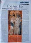 A page from Thisday Style Magazine, showing two women wearing aso ebi under the “The Aso Ebi: Family Pride or Commercial Gimmick?”