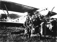 Airmen Semyon Shestakov and Dmitrii Fufaev in Japan following their successful flight from Moscow to Tokyo, September 1927.