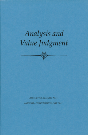 Cover image for Analysis and value judgment