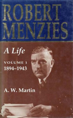 Cover image for Robert Menzies: a life, Vol. 1