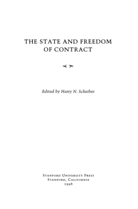 Cover image for The state and freedom of contract
