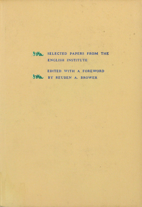 Cover image for Forms of lyric: selected papers from the English Institute