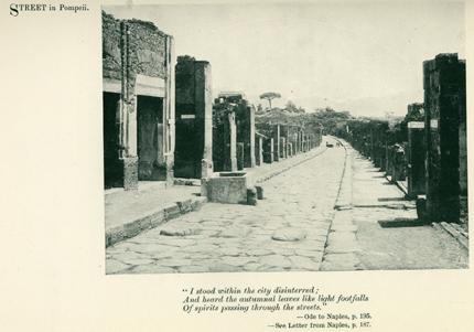 Street in Pompeii, from Anna B. McMahan, With Shelley in Italy (London: T. Fisher Unwin, 1907), 186.