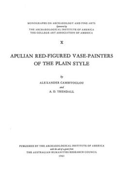 Cover image for Apulian red-figured vase-painters of the plain style