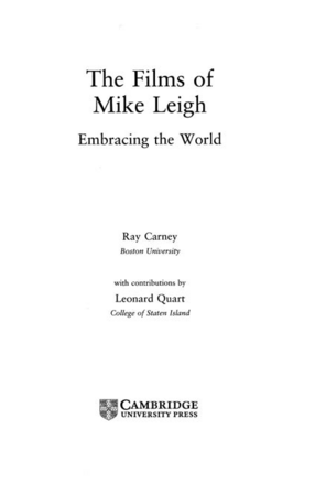 Cover image for The films of Mike Leigh: embracing the world