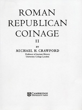 Cover image for Roman Republican coinage, Vol. 2