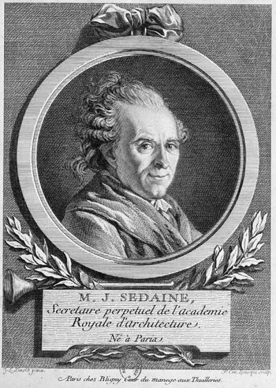 Michel Sedaine. Sedaine's prominence was sufficient already in 1772 to have Jacques-Louis David paint his portrait as Perpetual Secretary of the royal Academy of Architecture, of which an engraving by Pierre-Charles Levesque is reproduced here from BN-Éstampes, N2, vol. 1761.