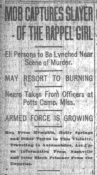 Headline, Memphis Commercial Appeal, May 22, 1917, p. 1.