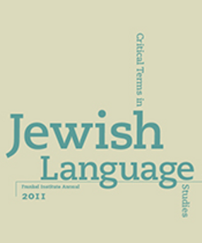 Cover image for Critical Terms in Jewish Language Studies