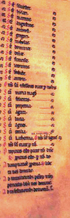Litany of the Saints [right-hand column].