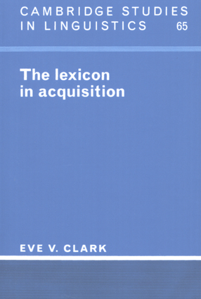 Cover image for The lexicon in acquisition