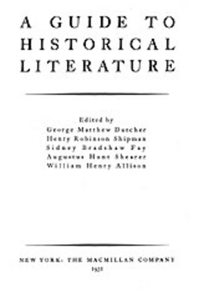 Cover image for A guide to historical literature