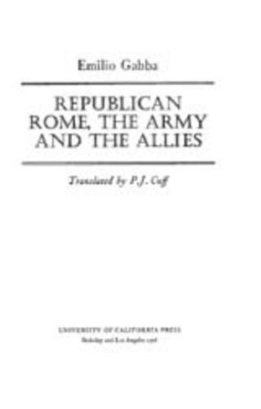 Cover image for Republican Rome, the army, and the allies