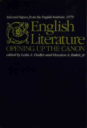 Cover image for English literature: opening up the canon