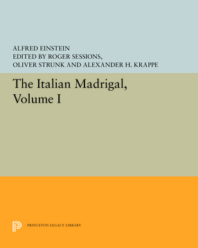 Cover image for The Italian Madrigal, Volume I