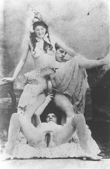Photograph: Ménage, two women and one man.