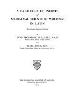 Cover image for A catalogue of incipits of mediaeval scientific writings in Latin
