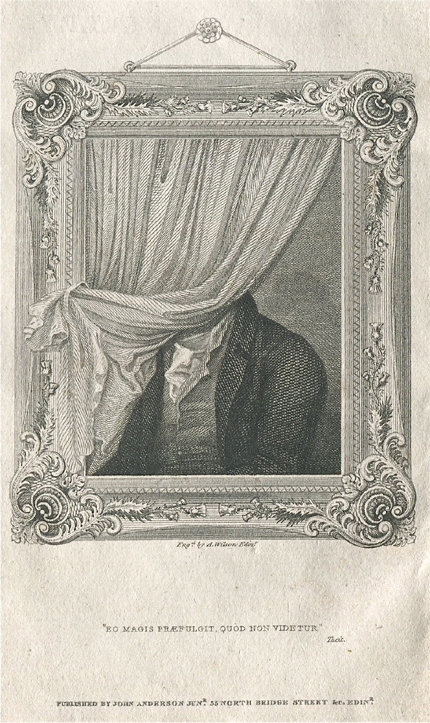 Robert Chambers, Illustrations of the Author of Waverley: Being notices and anecdotes of real characters, scenes, and incidents supposed to be described in his works, Second edition (Edinburgh: Anderson, 1825), Frontispiece.