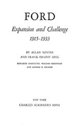 Cover image for Ford: Expansion and Challenge, 1915-1933
