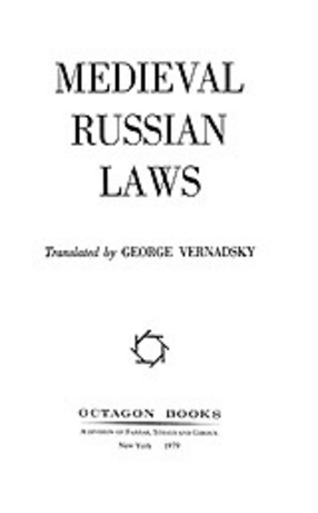 Cover image for Medieval Russian laws