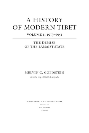 Cover image for A history of modern Tibet