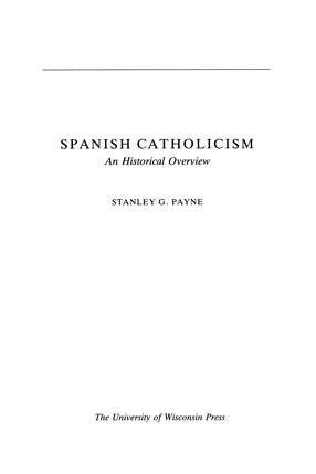 Cover image for Spanish Catholicism: An Historical Overview