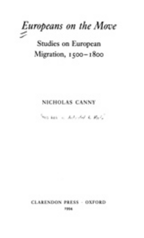 Cover image for Europeans on the move: studies on European migration, 1500-1800
