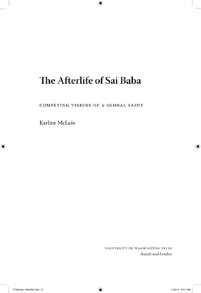 Cover image for The Afterlife of Sai Baba: Competing Visions of a Global Saint