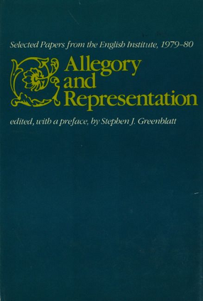 Cover image for Allegory and representation
