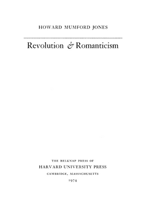 Cover image for Revolution &amp; romanticism