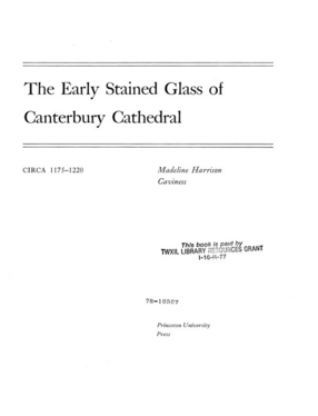 Cover image for The early stained glass of Canterbury Cathedral, circa 1175-1220