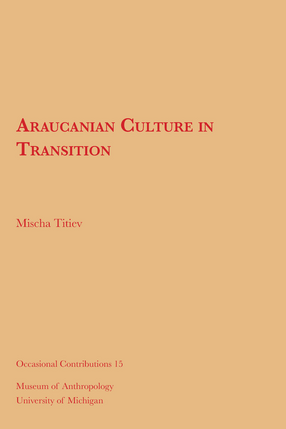 Cover image for Araucanian Culture in Transition