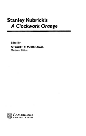 Cover image for Stanley Kubrick&#39;s A clockwork orange